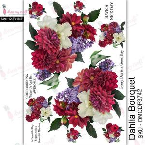 DRESS MY CRAFT Water Transfer A3 Dahlia Bouquet