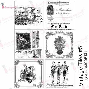 DRESS MY CRAFT Water Transfer Vintage Tiles #5