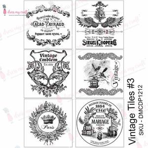 DRESS MY CRAFT Water Transfer Vintage Tiles #3