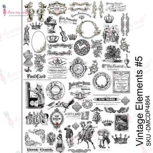 DRESS MY CRAFT Water Transfer Vintage Elements #5
