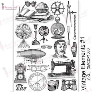DRESS MY CRAFT Water Transfer Vintage Elements #1