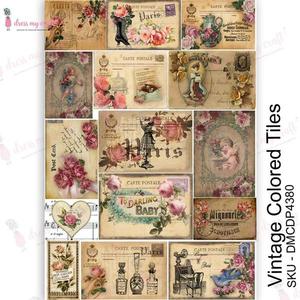 DRESS MY CRAFT Water Transfer Vintage Colored Tiles