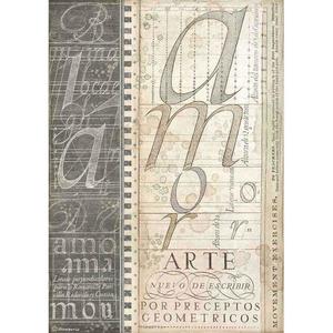 STAMPERIA Rice Paper Alphabet Calligraphy A4