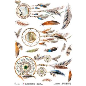 Upcycling Decorating Decoupage Rice Paper: CIAO BELLA Rice Paper Dreamcatcher A4