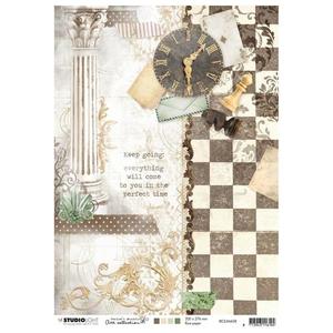 Upcycling Decorating Decoupage Rice Paper: STUDIO LIGHT A4 Rice Paper NR.08