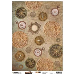 Upcycling Decorating Decoupage Rice Paper: STUDIO LIGHT A4 Rice Paper NR.05