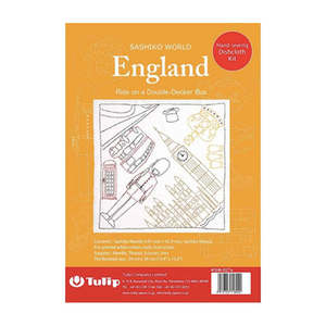 TULIP Sashiko World England Bus Dishcloth Kit