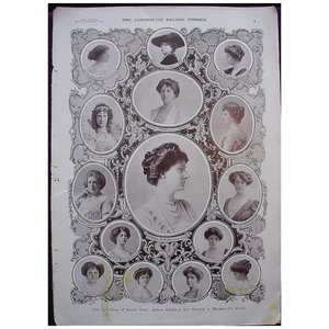 Products: Coronation Of King George V & Queen Mary - Plate 11 The Coronation Of Queen Mary - Ladies Attending Her Majesty In Westminster Abbey