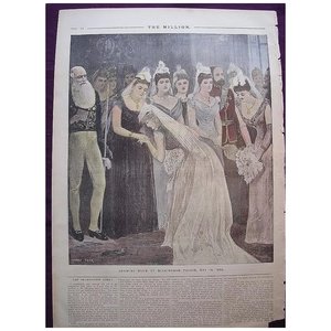Products: 1892 Page From THE MILLION 'Drawing Room At Buckingham Palace