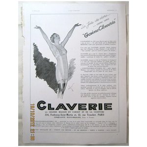 Products: ORIGINAL CLAVERIE Advert From L ' Illustration French Magazine April 1937