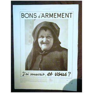 Products: ORIGINAL "R.A.F." WW11 Bons d' Armement " Advertisement From L ' Illustration French Magazine 1940