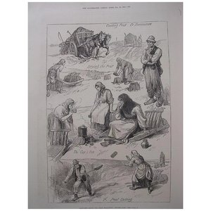 Products: Sketches Among The Irish Peasantry: Winter Fuel' - The London Illustrated News Feb. 26 1881