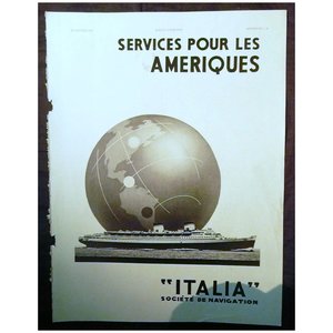 Products: ORIGINAL ITALIA Societe de Navigation Advert From L ' Illustration French Magazine January1937
