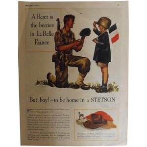 Products: 1944 STETSON Original Full Page Advertisement-World War Two