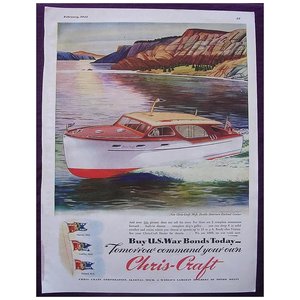 Products: Esquire 1945 WW2 Advert For CHRIS - CRAFT 'Buy U.S. War Bonds Today