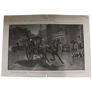Products: Original Double Page 'What Piccadilly Circus Looks Like In The Early Morning' - The Sphere Jul. 1901