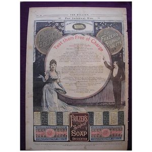 Products: Victorian Full Page Advert for FRAZER'S Sulphur Tablets From THE MILLION Newspaper April 1892