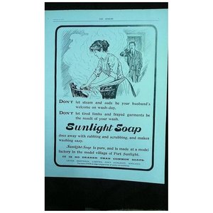 Products: SUNLIGHT Soap - an original Full Page from THE SPHERE 1905