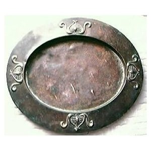 Products: Beautiful Victorian Art Nouveau Oval Copper Platter