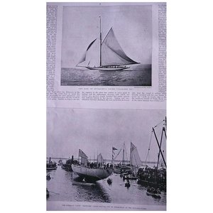 Products: Contest For The AMERICA CUP' Full Page from The London Illustrated News July 1895