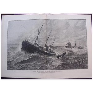 Products: Loss Of The CLAN MACDUFF: Boat From The UPUPA Going To The Rescue' - Illustrated London News Nov. 5 1881