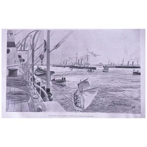 The Channel Fleet Anchored at Mount's Bay' Full Page from The London Illustrated&hellip;