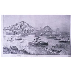The Channel Squadron at Anchor off The Forth Bridge' Full Page from The London I&hellip;