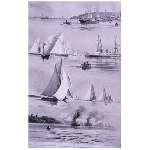 The COWES REGATTA Week' Full Page from The London Illustrated News August 1895