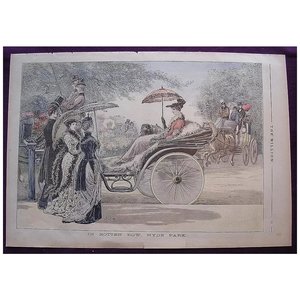 1892 Full Page From THE MILLION 'In Rotten Row. Hyde Park