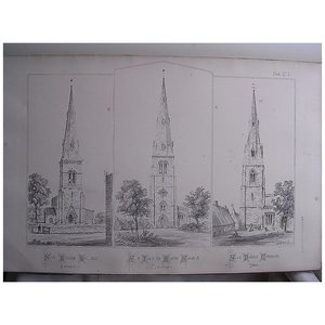Large Lithograph : St.Leonards Loddington St.James Spaldwick - St. Nicholas Cottesmore