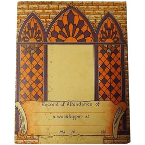 Products: Christian Worshippers Attendance Record Booklet Circa 1930's