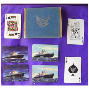 Vintage Double Deck Playing Cards 'United States Line