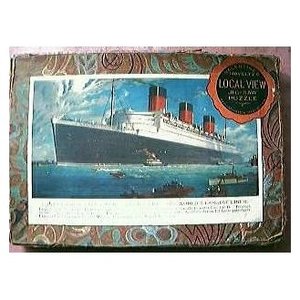 Vintage Shipping Jigsaw of Cunard Liner Queen Mary