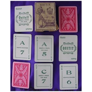 Products: Rare Very Old New Zealand Playing Cards 'QUIT IT' Game