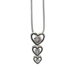 Gifts For Her: Three tear drop hearts necklace