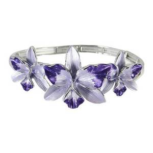 Lillies in purple bracelet