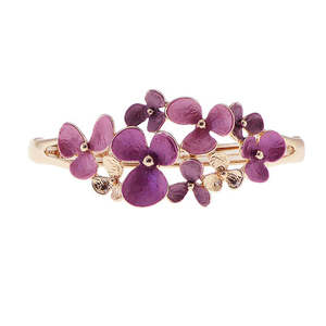 Gifts For Her: Rose gold fuchsia flowers bracelet