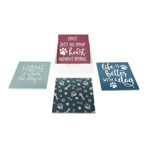 Gifts For Her: Dog message coasters Set of 4