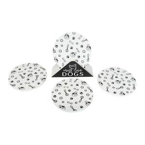 Dog round coasters Set of 4