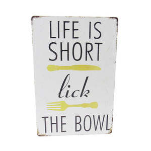 Gifts For Him: Art tin sign lick the bowl