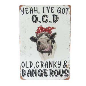 Gifts For Him: Art tin sign OCD