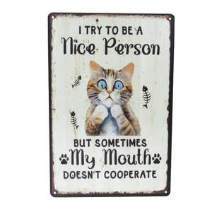 Gifts For Him: Art tin sign nice mouth