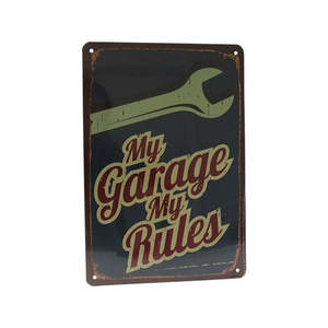 Gifts For Him: Art tin sign my garage rules