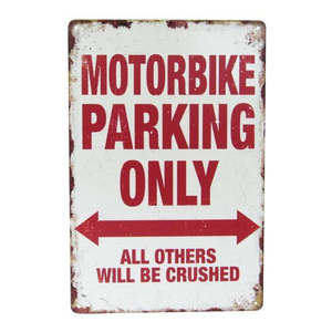 Art tin sign motorbike parking