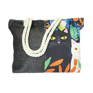 Beach And Summer Fun: Rope tote bag garden cats (large)