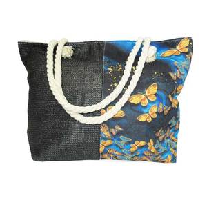 Beach And Summer Fun: Rope tote bag butterflies (large)