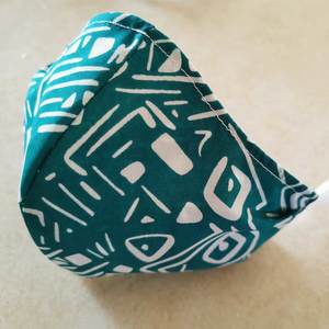 Children: Face mask - green and white pattern - adult