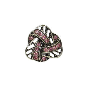 Jewellery: Pink ribbon knot snap