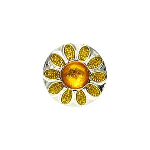 Snaps: Yellow diamante flower snap
