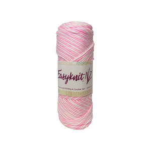 Yarn: EasyKnit premium yarn pink & white